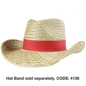 Straw Cowboy Hat branded with your company logo.